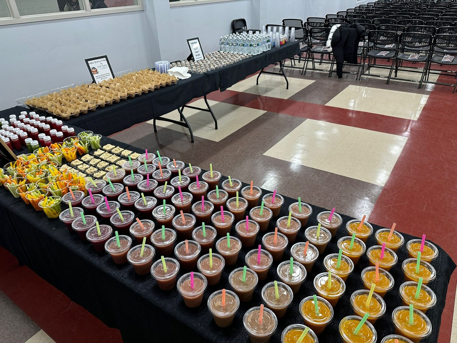 Kosher snack cups plated for an event