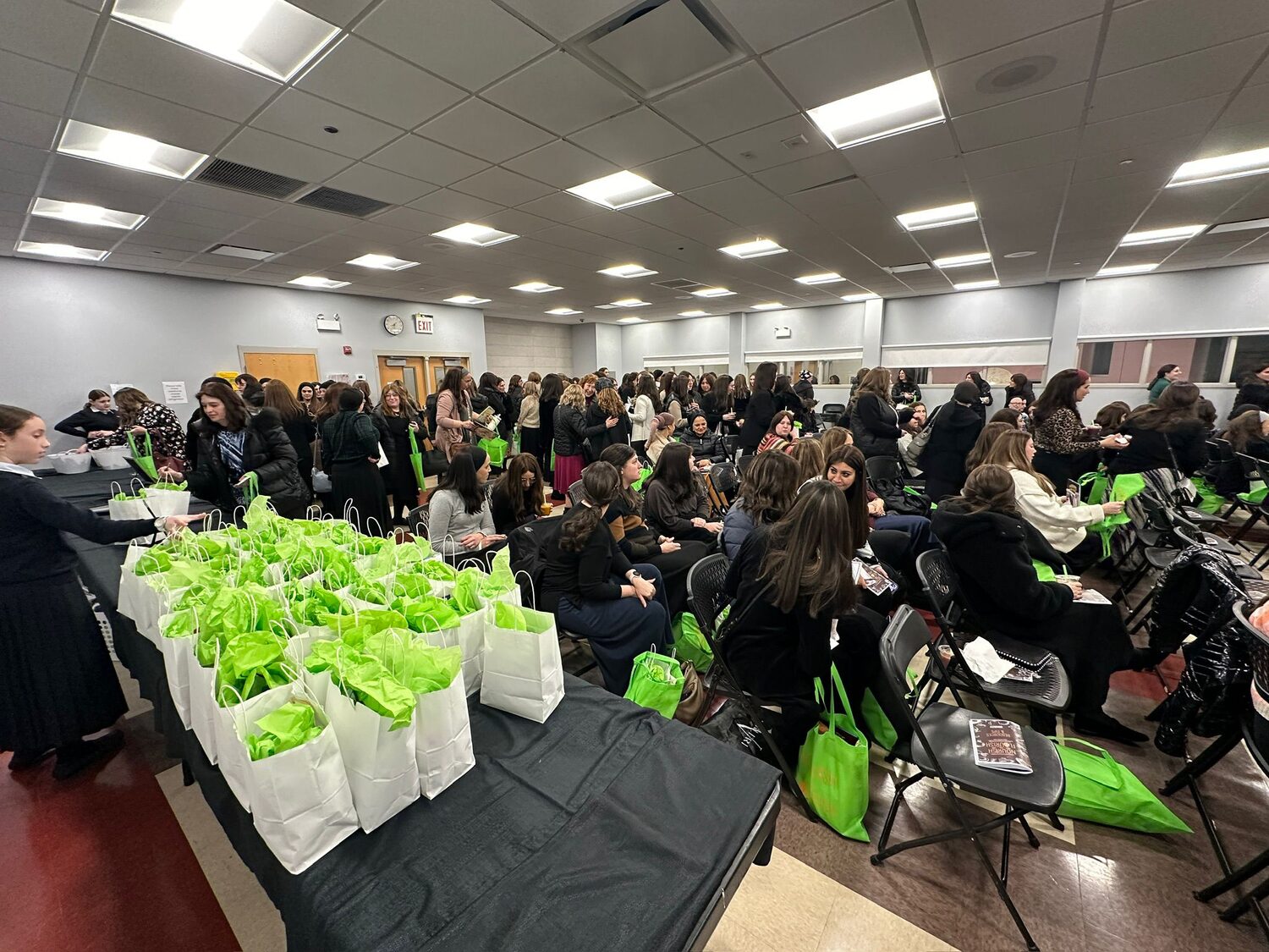 Take-home gift bags ready for families